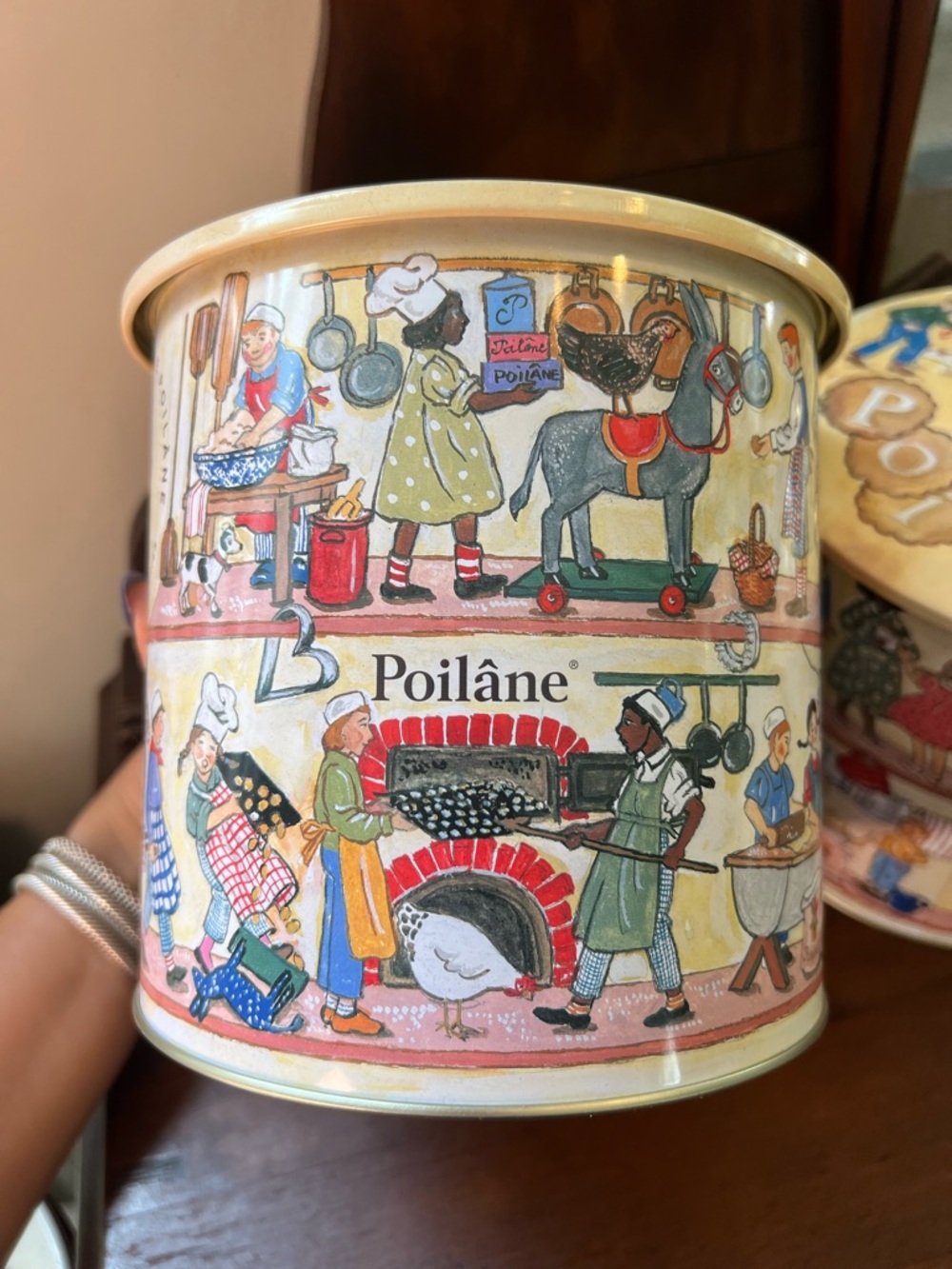 Poilâne Paris French Biscuit Tin Canister Set of 2 Made in France Massilly - Picture 4 of 12